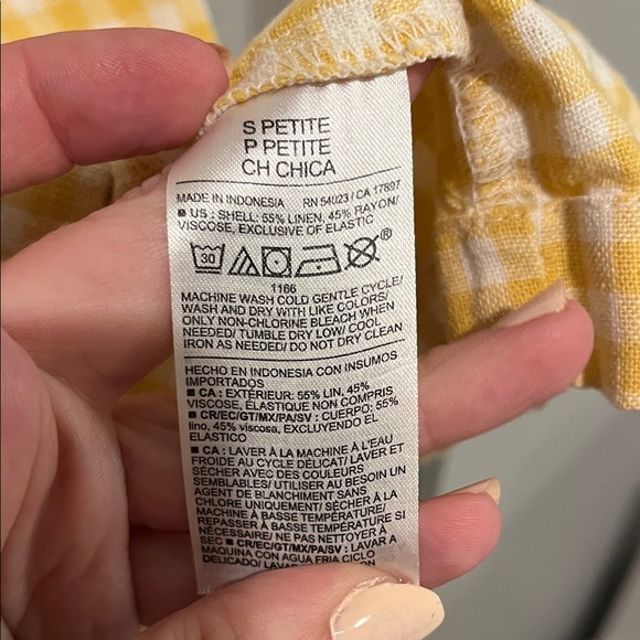 Yellow Gingham Square Neck Mini Dress - Picture 7 of 7